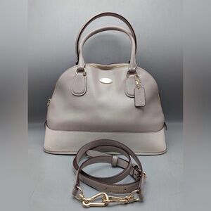 Authentic Coach Cora Domed Satchel in a two-tone Grey Birch and Chalk Colorway